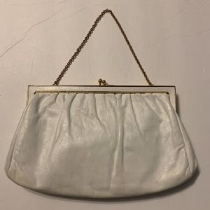 ETRA‎ Vintage 1960's 1970's White Leather Clutch/Handbag